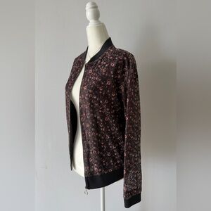 F21 Lace Dainty Floral Bomber Jacket